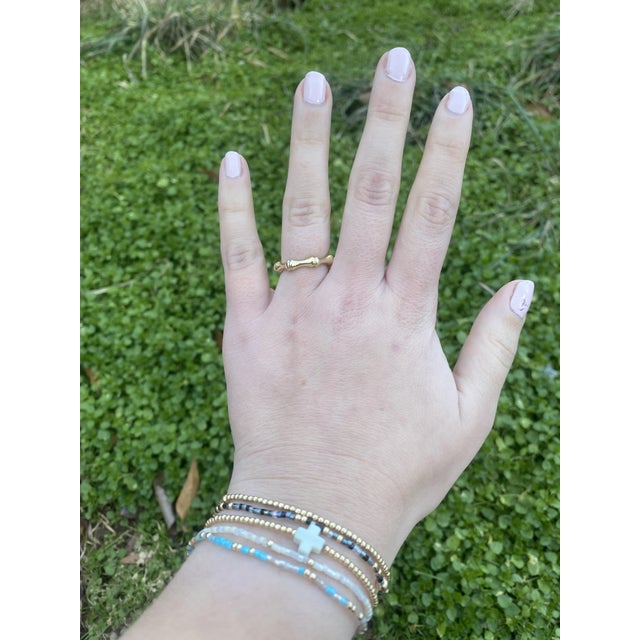 10k Yellow Gold Bamboo Band Ring, Solid Gold, Ring Size 6.25 For Sale In Greensboro - Image 6 of 6