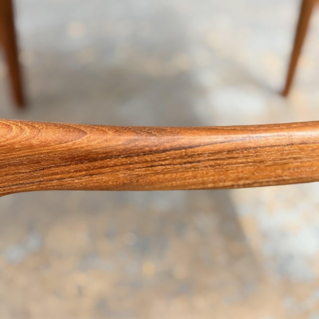 Set of 4 E. Knudsen Model 47 Danish Teak and Cane Dining Chairs for Jensen & Lykkegaard For Sale - Image 9 of 11
