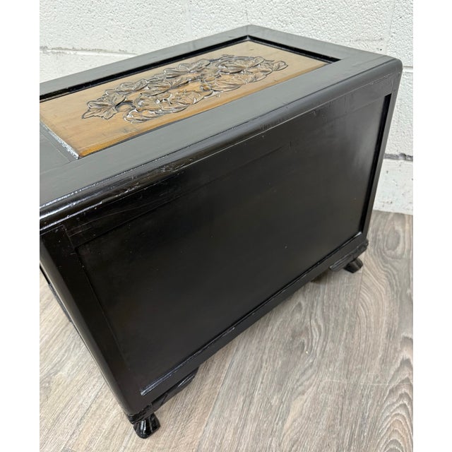 Vintage Asian Carved Cabinet With Hand Carved Motifs For Sale - Image 12 of 12