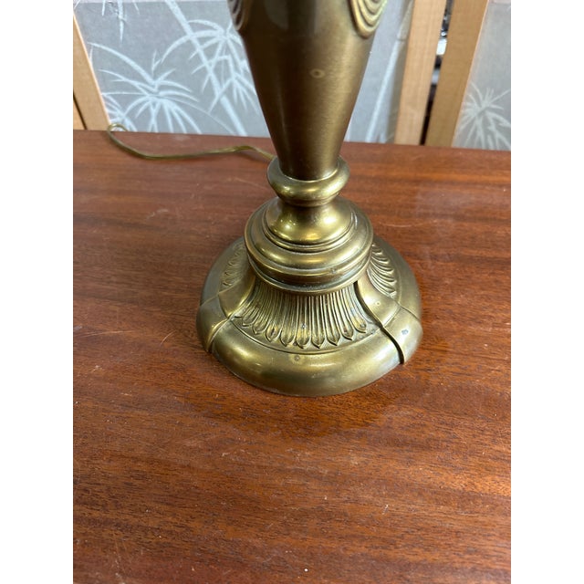 Metal 1970s Brass Skinny Table Lamp With Lion Head Details For Sale - Image 7 of 8