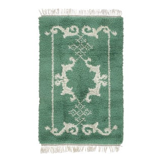 Vintage Swedish Rya Wool Rug With Cartouche Design by Rug & Kilim, 1950-1959 For Sale