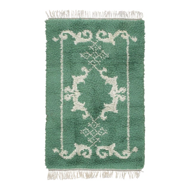 Vintage Swedish Rya Wool Rug With Cartouche Design by Rug & Kilim, 1950-1959 For Sale
