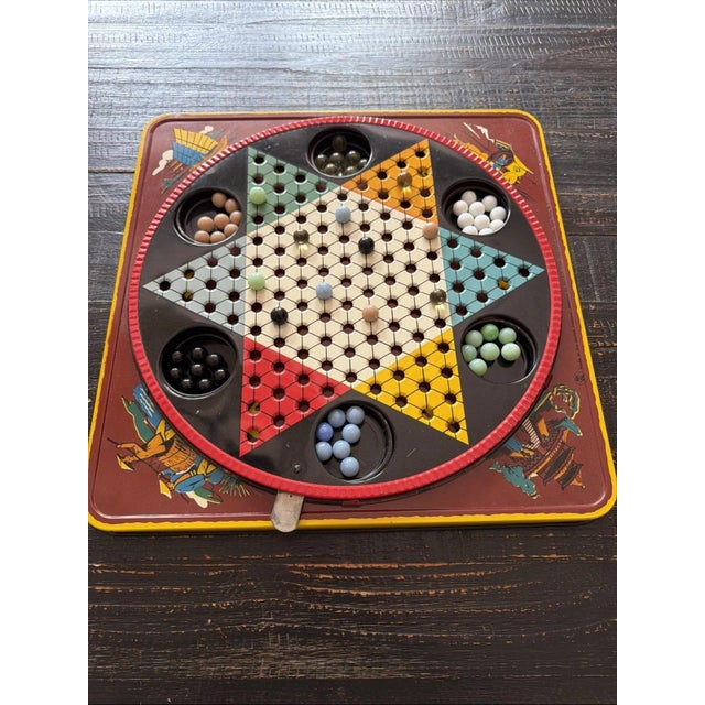Vintage Ranger Steel Products Pagoda Chinese Checkers Rotating Board For Sale - Image 4 of 4