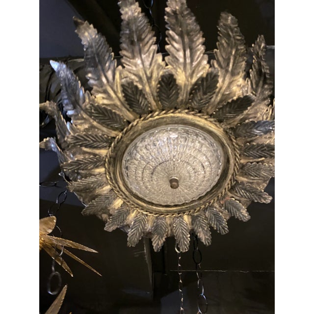 Italian 1940’s Italian Sunburst Light Fixture For Sale - Image 3 of 7