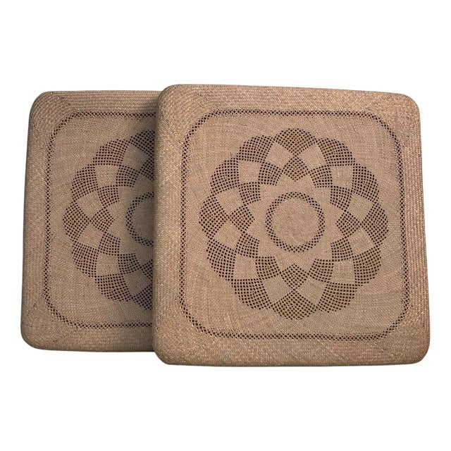 Zabuton Floor Cushions, Japan, 1960s, Set of 2 For Sale
