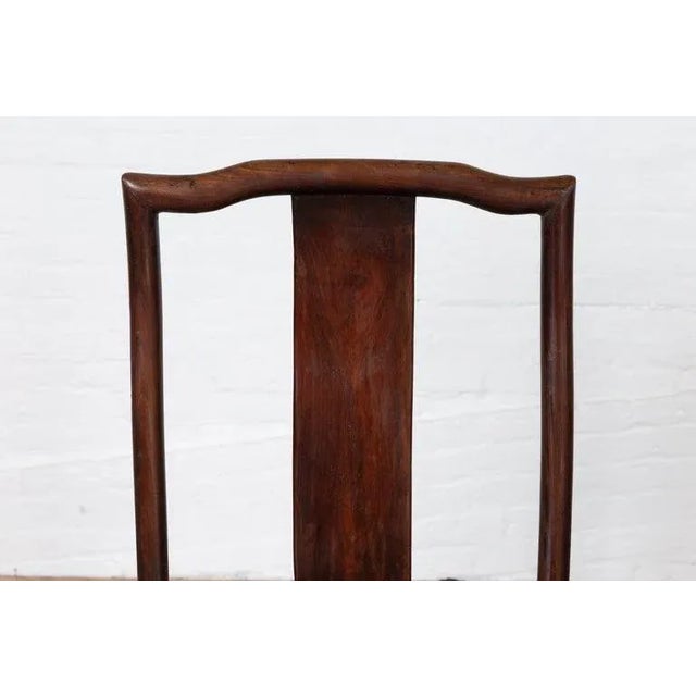 Early 20th Century Chinese Elmwood Dark Patina Scholar's Ceremonial Side Chairs - Set of 4 For Sale - Image 10 of 13