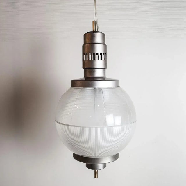Sergio Mazza Chromed Satin Aluminum Suspension Lamp by Sergio Mazza, 1960s For Sale - Image 4 of 6
