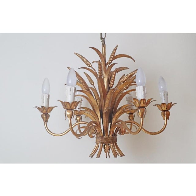 Metal Gilt 6-Arm Chandelier by Hans Kögl, 1970s For Sale - Image 7 of 14