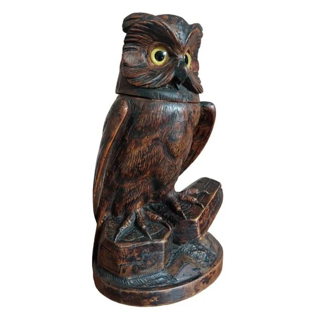 Black Forest Owl Jewelery Box, 1920s For Sale - Image 4 of 8