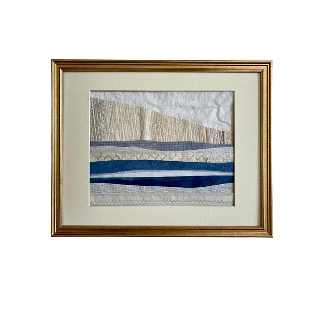 Contemporary Contemporary Semi-Abstract​ Mixed Media Nautical Sailcloth Landscapes​ - Set of 3 by JJ-Hogan For Sale - Image 3 of 13