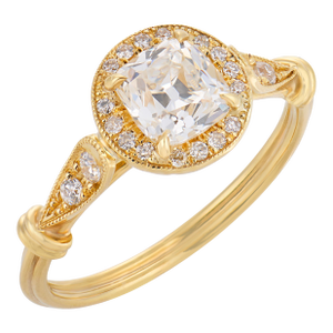 Vintage Gia Diamond 18k Yellow Gold Engagement Ring, Size 6
