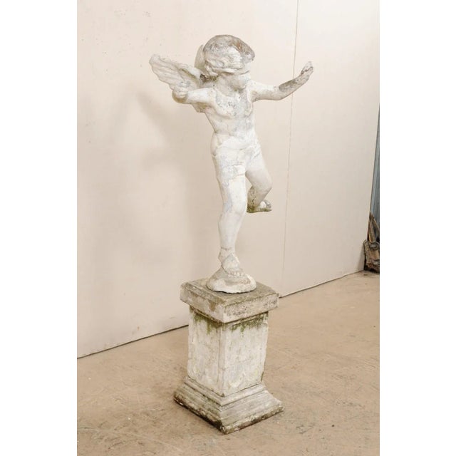 Early 20th Century French Antique Cupid Garden Statue For Sale - Image 4 of 11