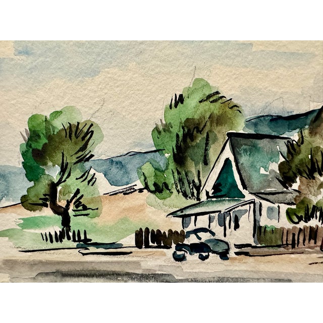 Original watercolor on paper by Henry Emil Salloch, also known as Heinz Emil Salloch, the German-born American artist and...