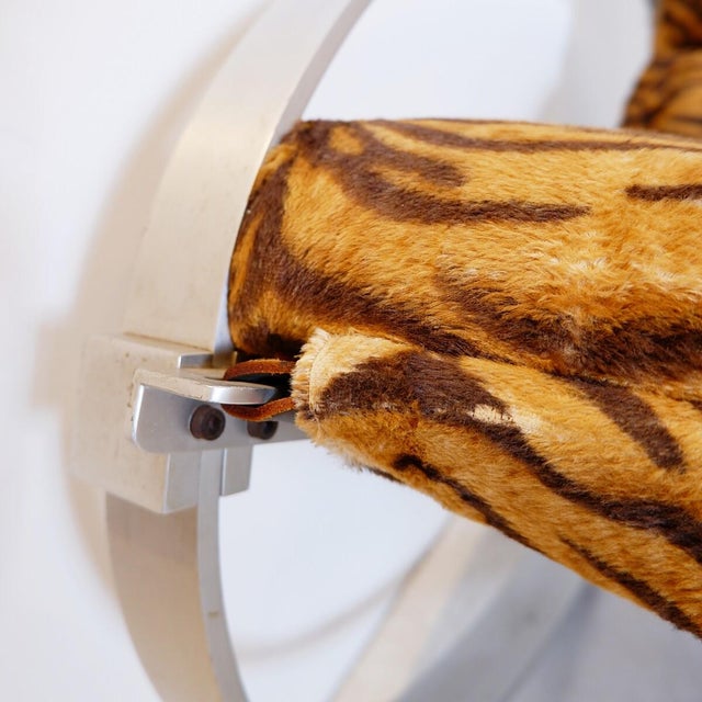 Mid-Century Modern Mid-Century Modern Rocking Chair in Faux Fur and Brushed Aluminum from Hans Kaufeld, 1970s For Sale - Image 3 of 18