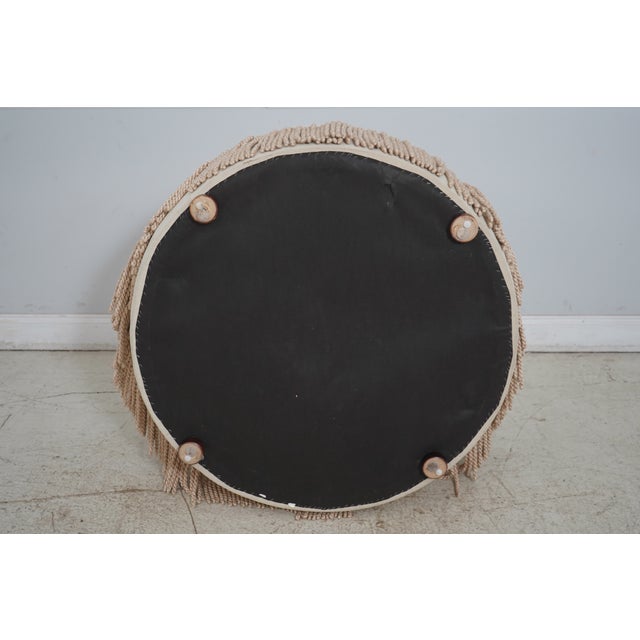 White Hancock & Moore Tufted Suede Round Ottoman For Sale - Image 8 of 8