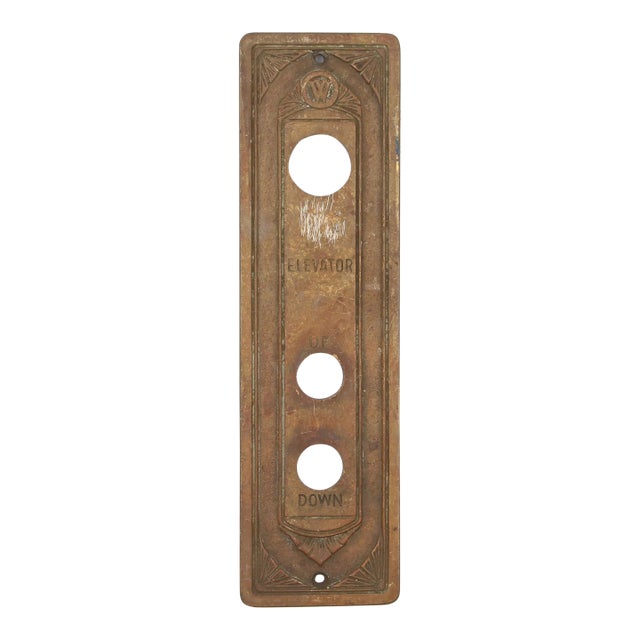 Mid 20th Century Art Deco Emblematic With Bronze Elevator Indicator Plate For Sale