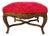 90's Vintage French Style Red Upholstery Footstool For Sale