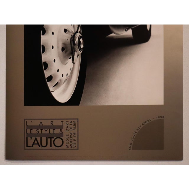 Contemporary 1985 French Car Poster, L'Art, Le Style & l'Auto (Musee d'Art Moderne), BMW Coupe 327 For Sale - Image 3 of 4