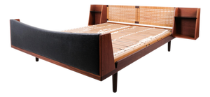 Model GE 701 Double Bed in Teak with Cane Weaving by Hans J. Wegner for Getama, 1950s