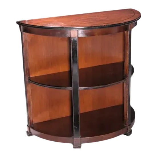 Italian Demi Lune Walnut Etagere Table For Sale