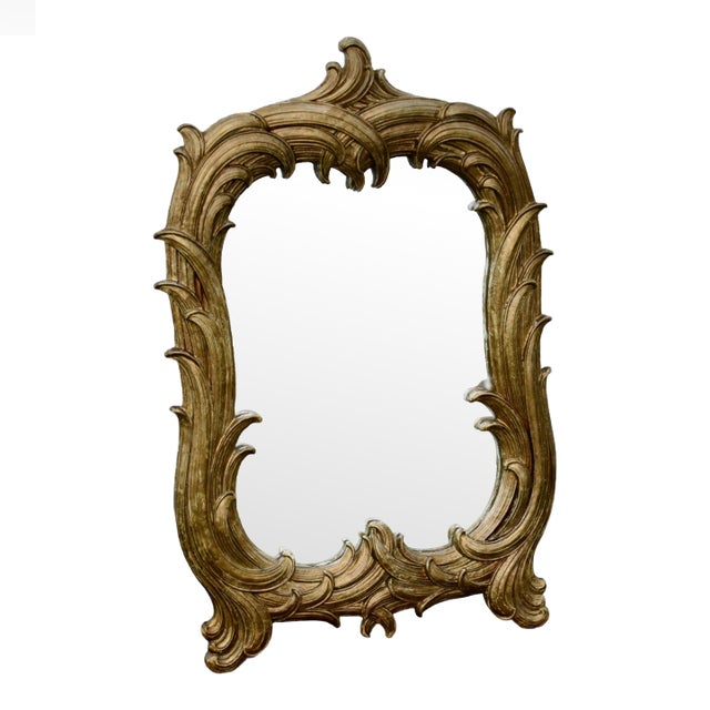 Vintage Syroco Gold Wall Mirror Ornate Hollywood Regency Rococo For Sale