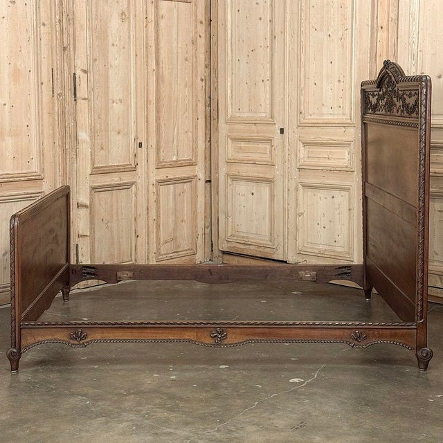 19th Century French Louis XVI Walnut Bed For Sale - Image 16 of 18