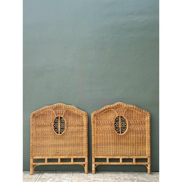 Vintage Ralph Lauren Rattan Twin Headboards - A Pair For Sale - Image 12 of 12