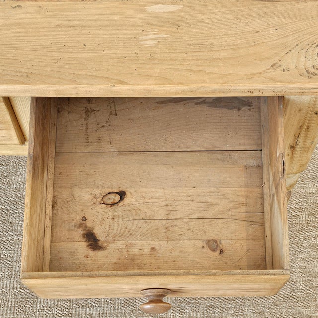 Wood Antique English Pine Console Table or Desk For Sale - Image 7 of 15