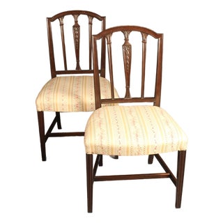 Pair of Mahogany Hepplewhite Style Side Chairs, Circa 1890 For Sale