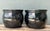 Vintage Ceramic Planters in Black Over Green Glaze - Set of 2 For Sale - Image 9 of 17