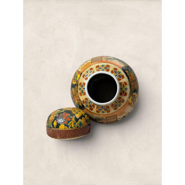 Ceramic Antique Small Ceramic Satsuma Ginger Jar For Sale - Image 7 of 9