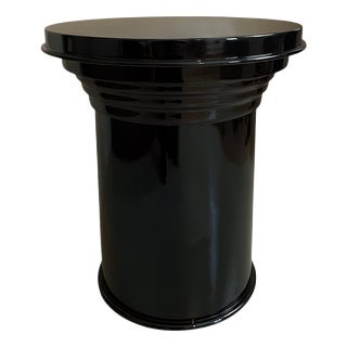 Rl 06 Round Side Table in Licorice Glossy Varnished Aluminum by Caspal For Sale