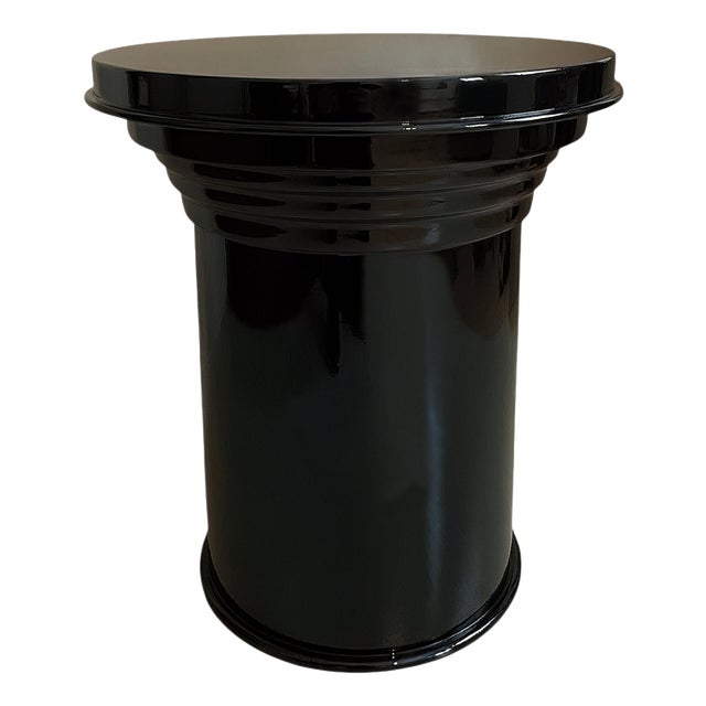 Rl 06 Round Side Table in Licorice Glossy Varnished Aluminum by Caspal For Sale