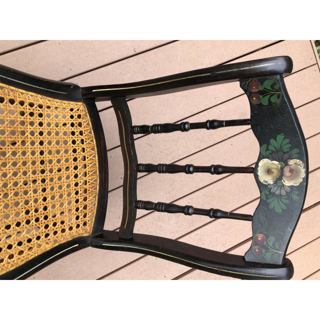Vintage Hitchcock Cane Seat Spindle Accent Chair For Sale - Image 9 of 11