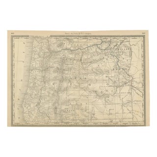 Antique Map of Oregon Railroads with Counties and Native Indian Reservations, 1888 For Sale
