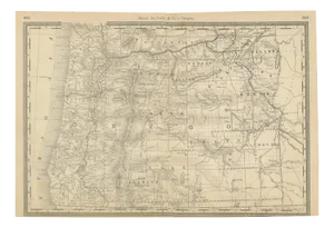 Antique Map of Oregon Railroads with Counties and Native Indian Reservations, 1888