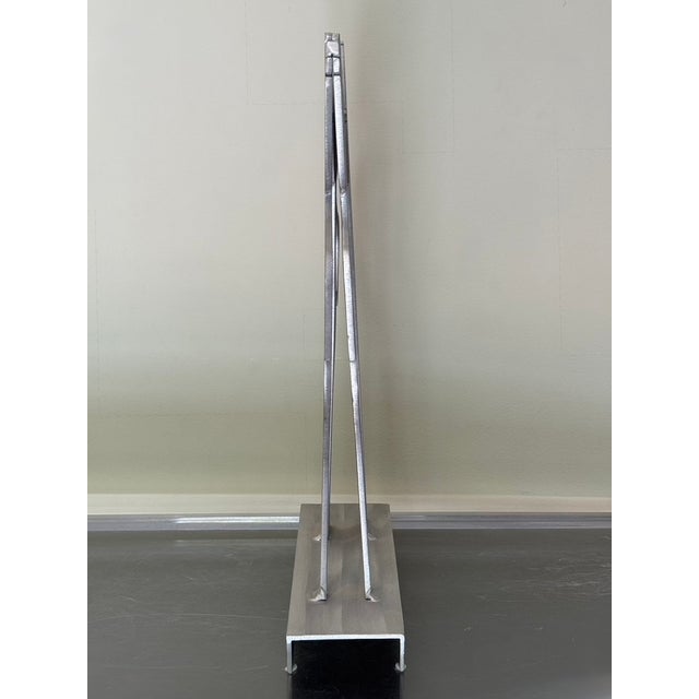 Memphis Group Postmodern Fred Garbotz "The Kiss" Brushed Aluminum Figural Sculpture – Rockledge Design Studios For Sale - Image 4 of 10