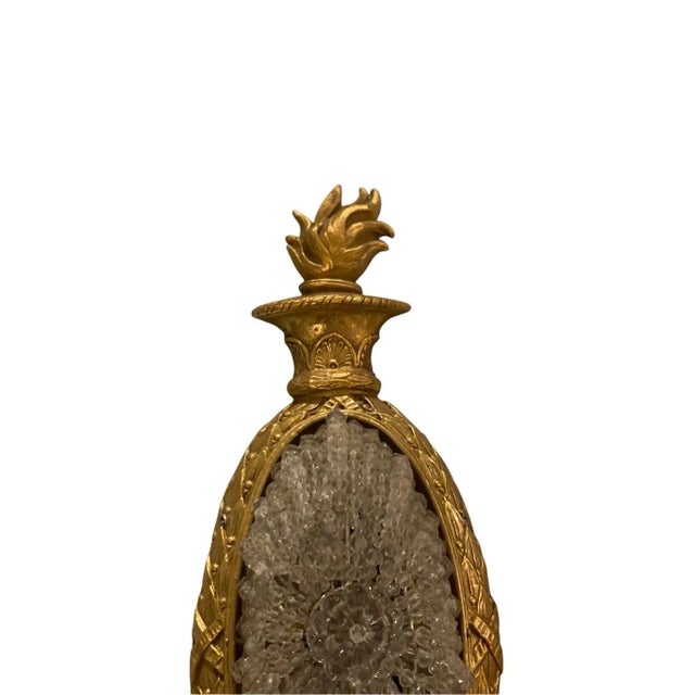 Antique French Bronze & Crystal Beaded Sconce For Sale In Pittsburgh - Image 6 of 6