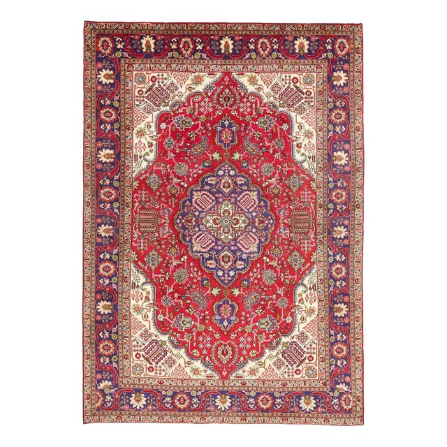 Middle Eastern Hand-Knotted Tabriz Rug For Sale