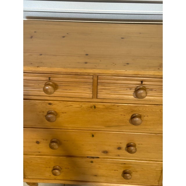 Wood Antique Pine Two Over Three Drawers - Chest of Drawers From England For Sale - Image 7 of 18