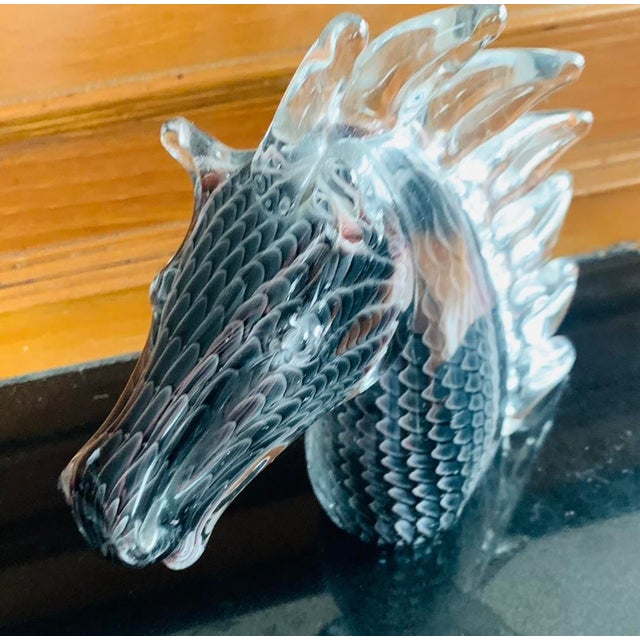 Mid-Century Modern Vintage Murano Style Glass Horse For Sale - Image 3 of 5