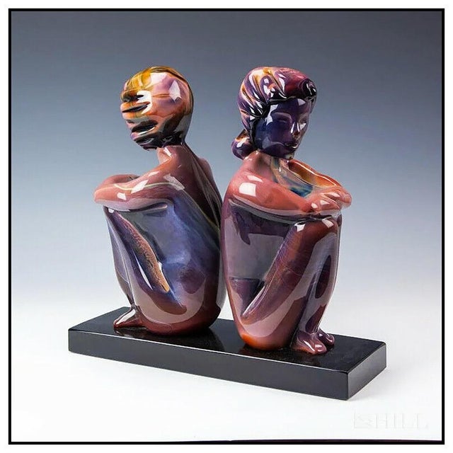 Dino Rosin Original & Authentic Full Round Murano Glass Sculpture "Siblings", Listed with the Submit Best Offer option...