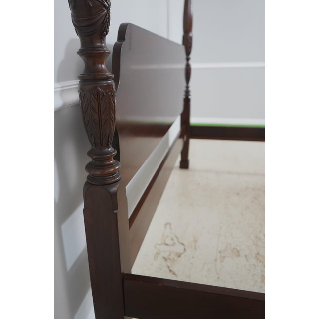1980s Ethan Allen King Size Georgian Court Cherry Poster Bed For Sale - Image 5 of 18