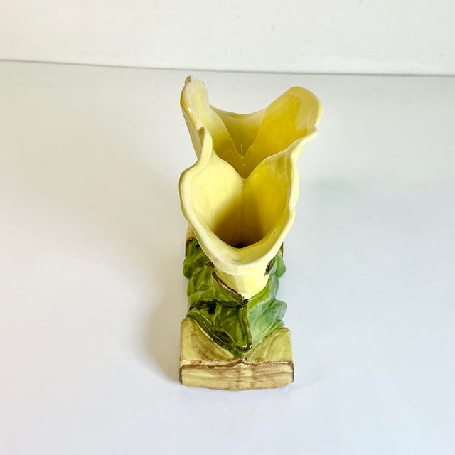 1930s Vintage Art Deco Americana Boho Chic McCoy Pottery Lily Vase - 3 Wells. For Sale - Image 14 of 16