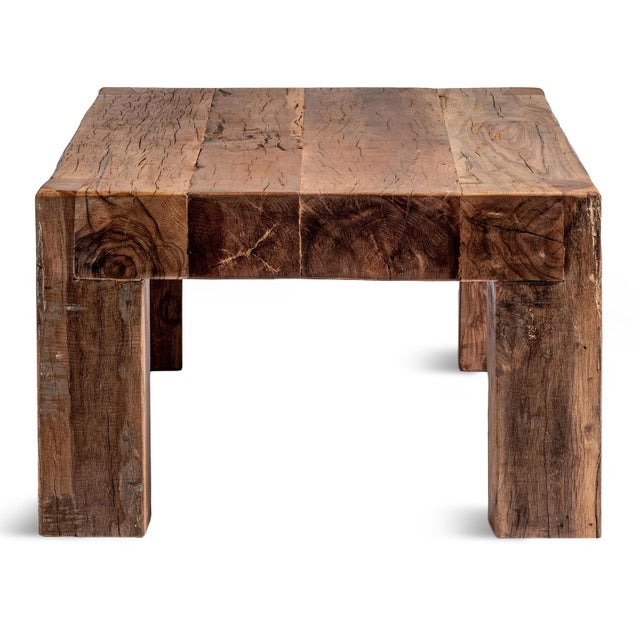 2020s Heritage Rustic Reclaimed Wood Coffee Table For Sale - Image 5 of 6