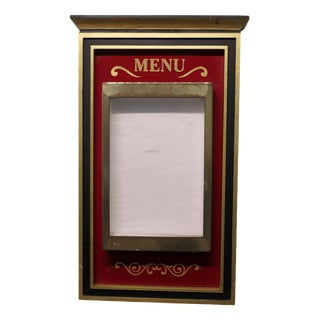 Hand Painted Brass Bistro Menu Board, 1960 For Sale