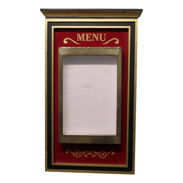 Hand Painted Brass Bistro Menu Board, 1960 For Sale