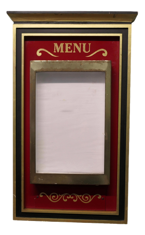 Hand Painted Brass Bistro Menu Board, 1960