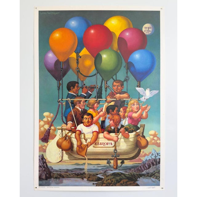 Pro Europe 1984 Original Political Poster by Hans Reisinger For Sale - Image 4 of 9