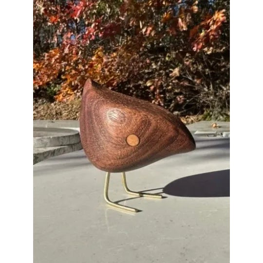 Wood Contemporary Danish Wood Happy Bird Jacob Hermann Style Brunette For Sale - Image 7 of 11